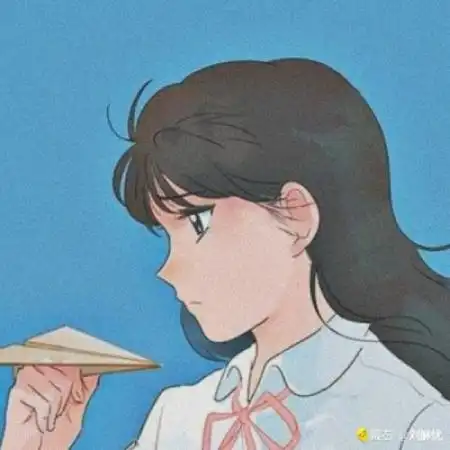 手绘浅蓝色唯美动漫女头我对你仍有爱意