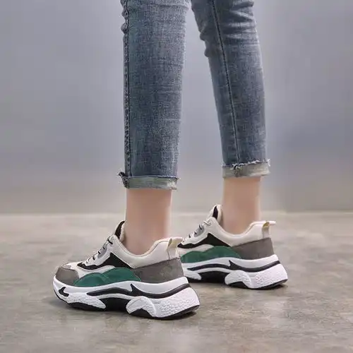 高档运动鞋女2020新款春秋冬季加绒老爹鞋显腿长休闲鞋百搭ins潮