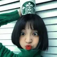 喝星巴克短发女生头像微信头像图片大全