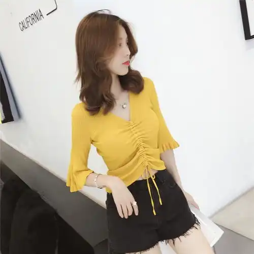 清新简约不失女人味的针织衫,初秋搭配必备哦