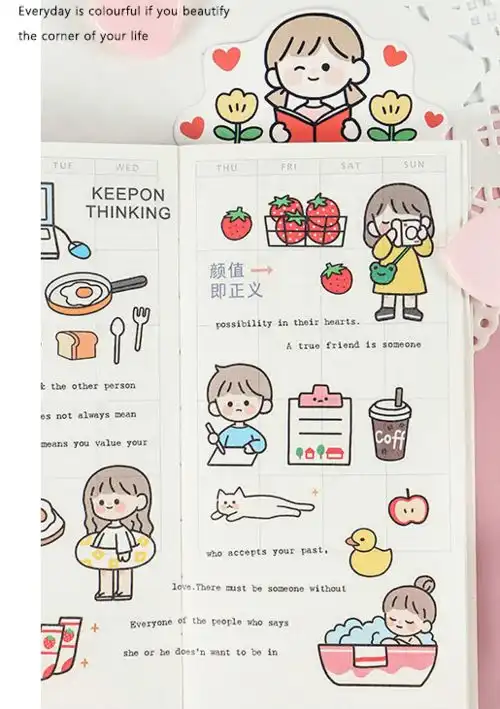 手帐素材无敌可爱少女ins手帐