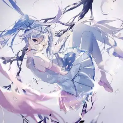 插画女头像酷初音未来