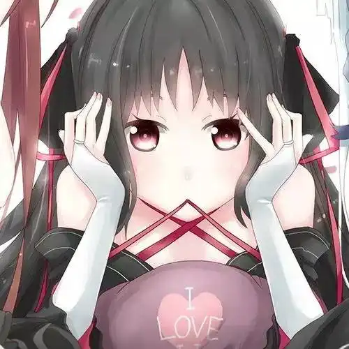 嘴里叼线的可爱少女,动漫头像
