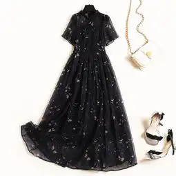 印花欧美雪纺连衣裙