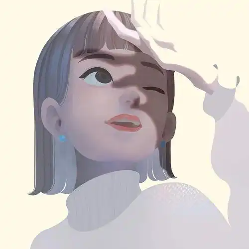 插画女孩气泡感