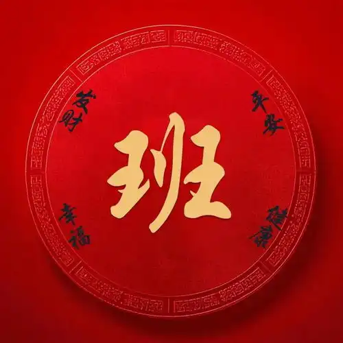 新年简约红色系姓氏头像分享