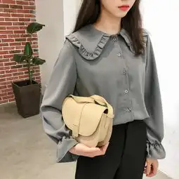 实拍2019春季新款百搭显瘦气质款衬衫女宽松显瘦淑女百搭长袖衬衣女