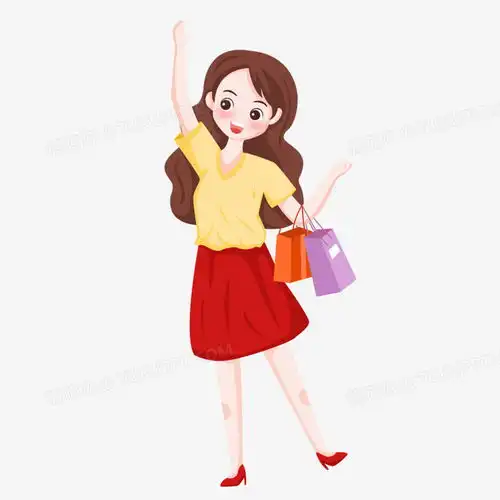 女人节之手绘卡通逛街的女性png图片素材免费下载卡通png48004800像素