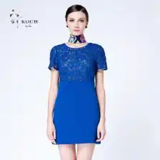 kch纤牌夏季新品优雅气质修身成熟女印花a型连衣裙c52s125f2
