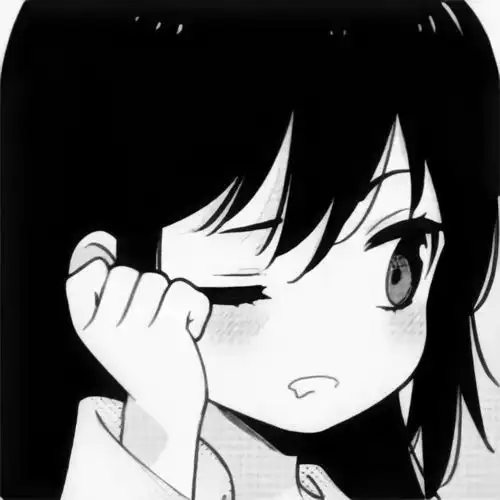 女生头像模糊动漫黑白