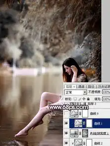 调出紫褐色唯美湖景美女图片的ps调色教程