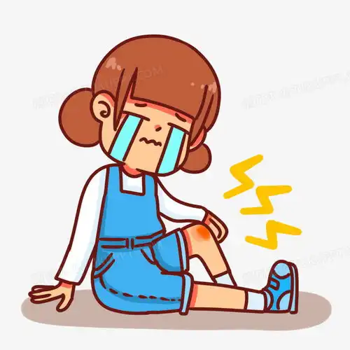 手绘卡通女孩摔倒受伤哭泣表情png图片素材下载卡通png熊猫办公