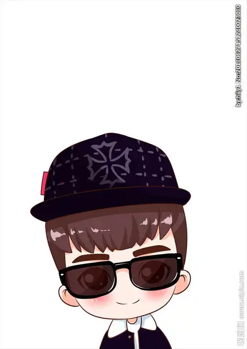 原创卡通q版带墨镜男士图片