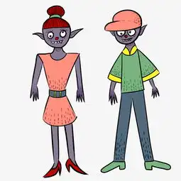 手绘矢量矢量卡通万圣节鬼怪怪兽男女僵尸图片素材其他格式下载动漫人物大全