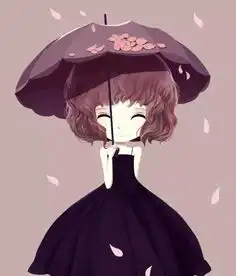 手绘黑白头像女花花姑娘