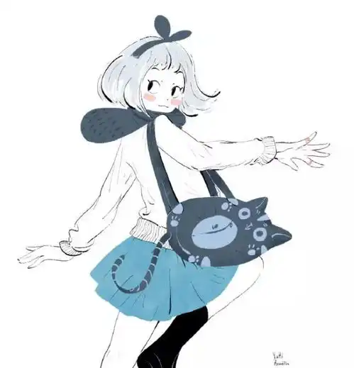 少女与猫的组合,太萌了