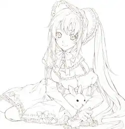 手绘插画线稿手稿黑白素材