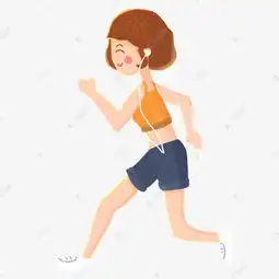 户外运动手绘风格可爱女孩健身跑步动作素材图片免费下载千库网