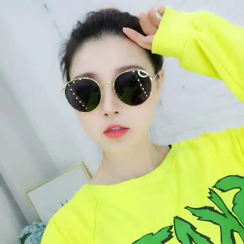 偏光圆形太阳镜女学生韩版潮流墨镜圆脸防紫外线明星同款街拍眼镜