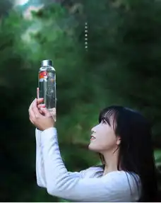 天喜玻璃杯便携水杯杯子女透明水瓶创意学生运动男带盖茶杯随手杯