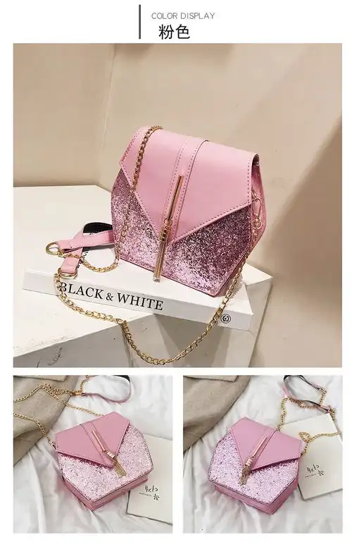 ins高级感洋气女包亮片包包女2019新款春夏季少女挎包链条斜挎包