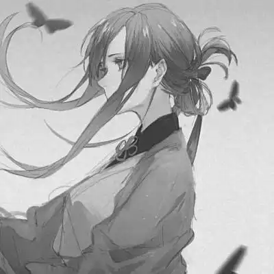 卡通头像女白底古风