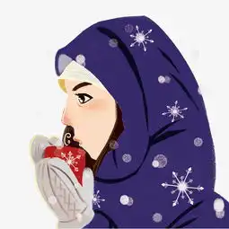 冬季取暖少女雪花手绘插画图片素材其他格式下载动漫人物大全