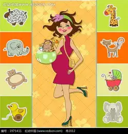 卡通美女动物背景ai素材免费下载红动网