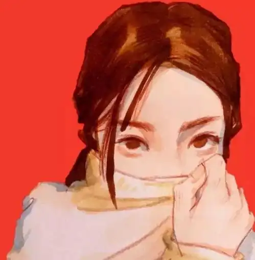 卡通头像女手绘爱的男人