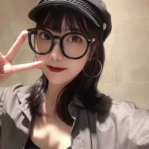 抖音同款复古黑色圆形大粗框眼镜女韩版素颜大脸平光近视眼镜框女