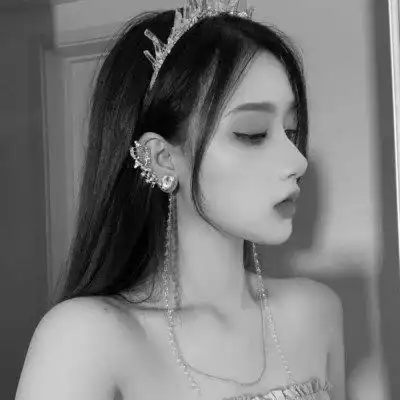 黑白头像女唯美高清图片