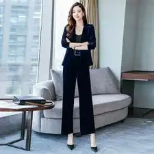 现货套装2019年秋季潮流简约个性显瘦修身百搭优雅时尚西装领