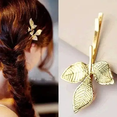 韩国头发饰品卡子金色三叶草一字夹发卡发夹韩版刘海夹边夹头饰