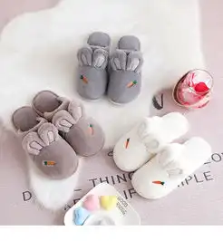 棉拖鞋女可爱卡通毛毛秋冬家用防滑软底室内情侣居家男士冬天保暖