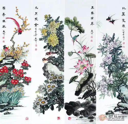 家居装饰挂什么字画好,选择名家手绘花鸟画是品味的体现