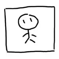 简约线条小人情侣头像白底手绘方框简笔小人情侣头像