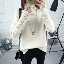 亚瑟魔衣女装ysmy女装针织衫女秋冬新款宽松高领套头毛衣女韩版长袖百搭针织蜜芽