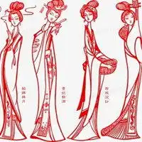 剪纸美女头像米歇尔
