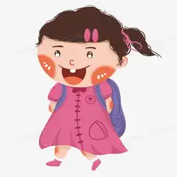 背着书包上学打招呼的女孩png图片素材免费下载psd格式20002000像素熊猫办公