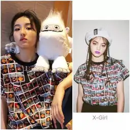 张子枫鬼马风t恤秀年轻,从懵懂傻姑娘长成美少女,成长得很快