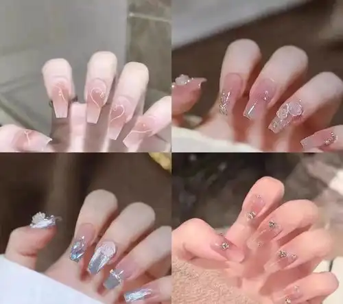 思慕高级美学18款冰透水晶美甲,清新显白,ins风纯欲满满
