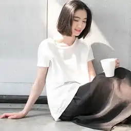 尺渡尺渡祈光清新极简文艺棉麻拼接棉质纯色t恤宽松通勤短袖2015夏简单网www.j.cn