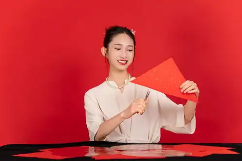 剪纸剪窗花新年龙年春节美女人物摄影图广告素材下载至来源处