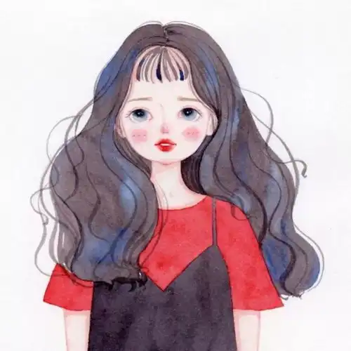 卡通头像女手绘中年女人