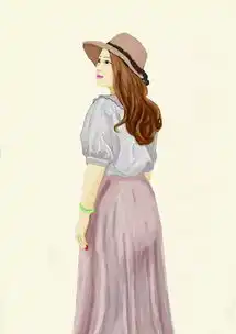 插画头像女生简约气质街