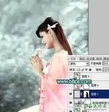 ps调色教程给古装漂亮少女图片调出淡青艺术效果8