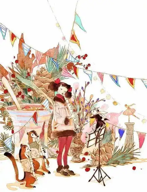 清华才女尧立,她把词牌名画成了美人,美得动人心弦