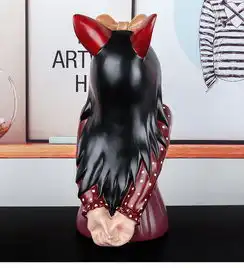 汤河店创意女孩雕塑北欧摆件客厅玄关样板房设计师软装居家饰品乔迁礼物c