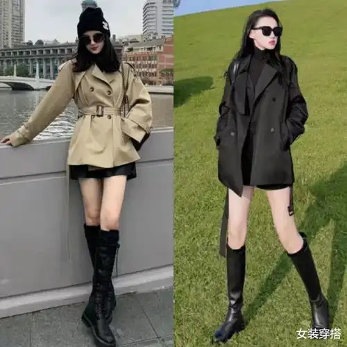 韩国女生太会穿,首尔街拍上演风衣大秀,妆容精致穿出高级感