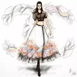 100张史上最美婚纱礼服手绘时装画